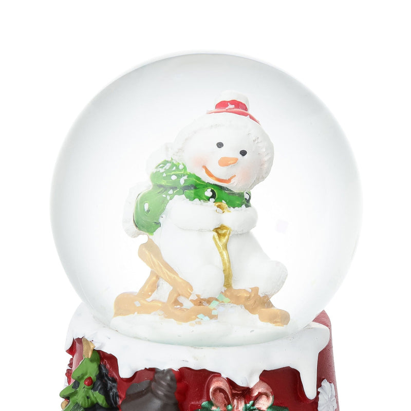 Snow Globe Snowman Small Red