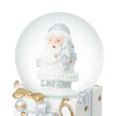 Snow Globe Santa Small White