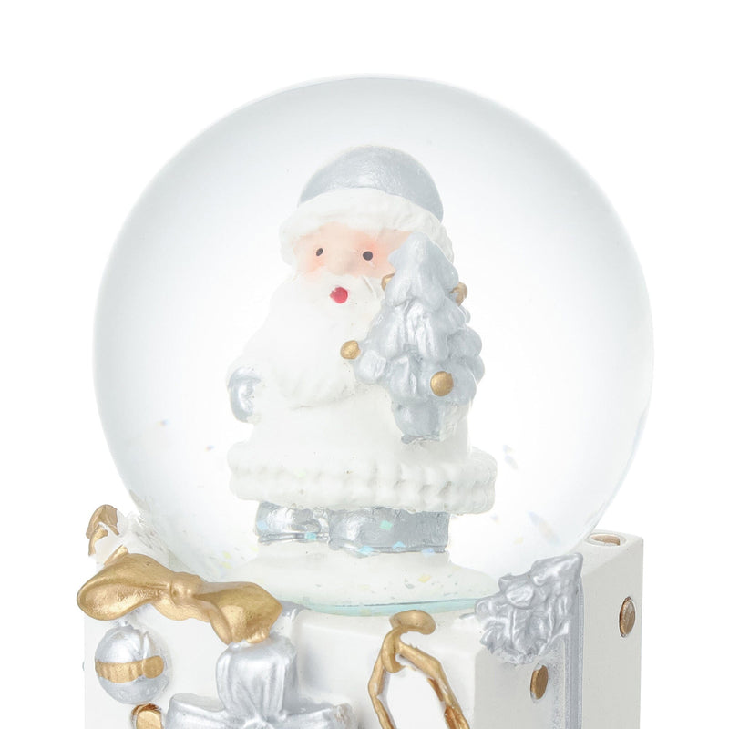 Snow Globe Santa Small White