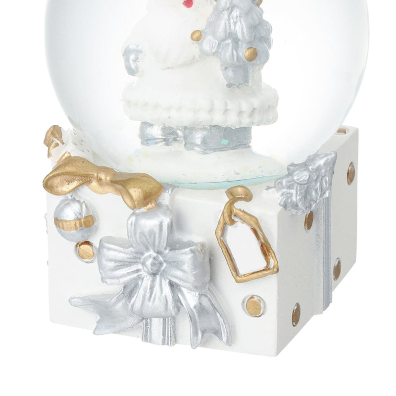 Snow Globe Santa Small White