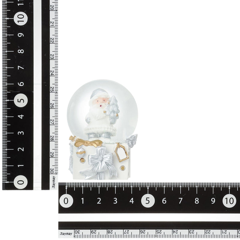 Snow Globe Santa Small White