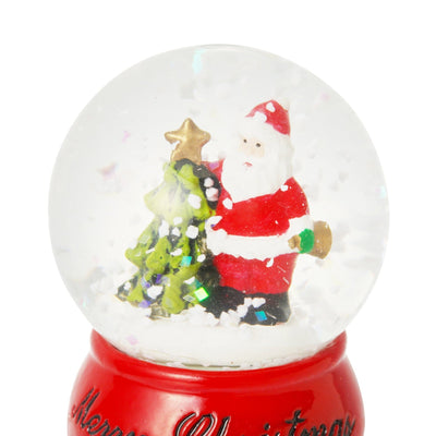 Snow Globe Santa & Tree XS Red