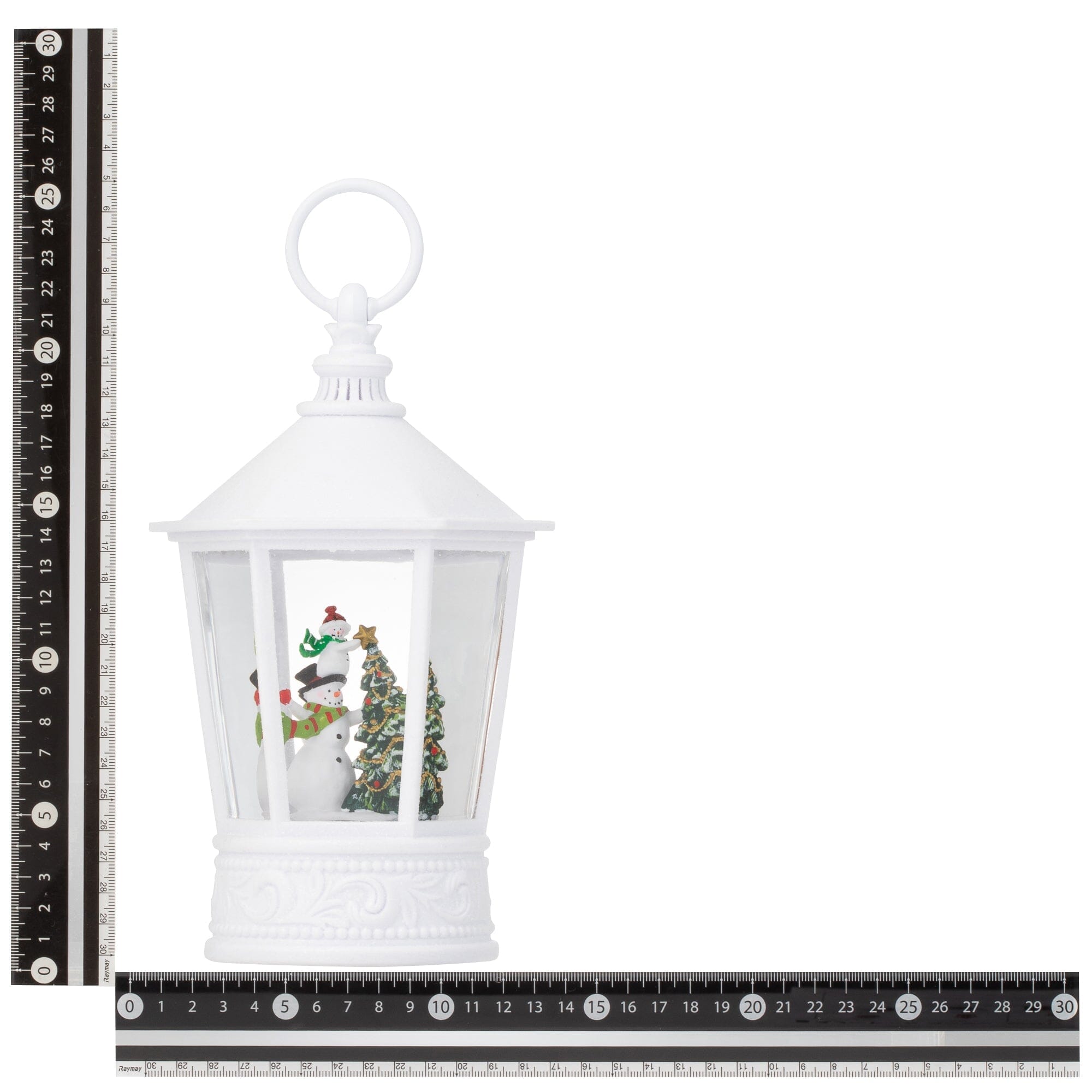 Snow Globe Square Lantern Snowman Large