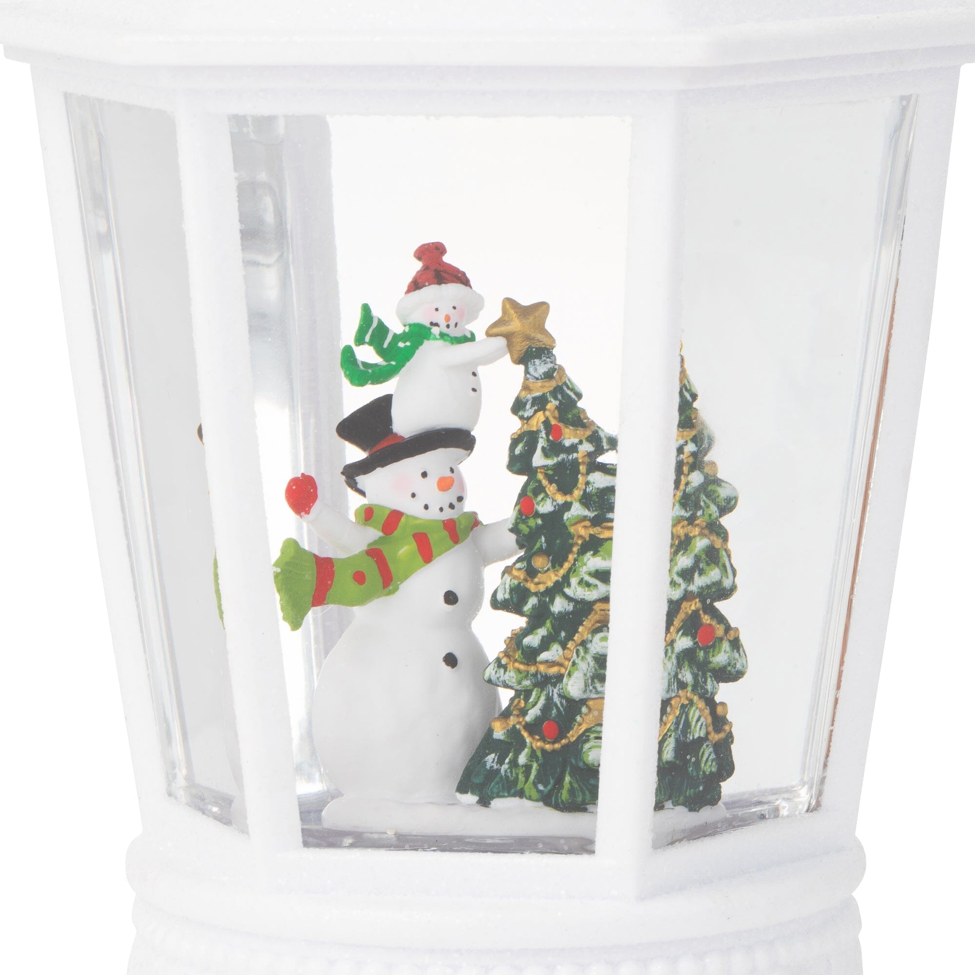 Snow Globe Square Lantern Snowman Large
