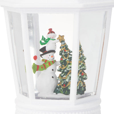 Snow Globe Square Lantern Snowman Large