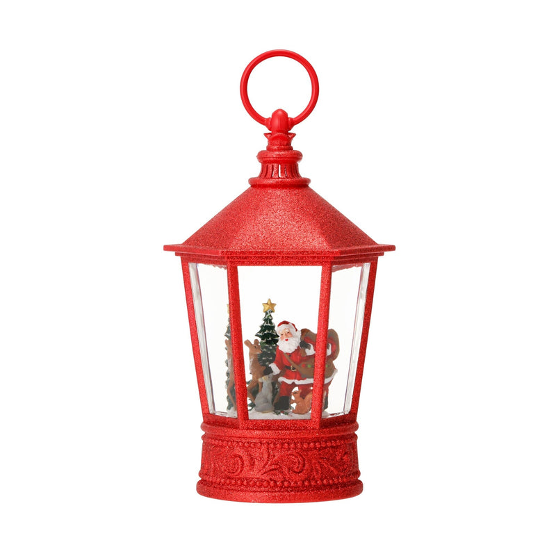 Snow Globe Square Lantern Santa Large