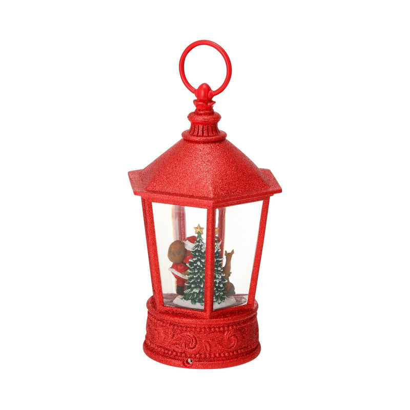 Snow Globe Square Lantern Santa Large
