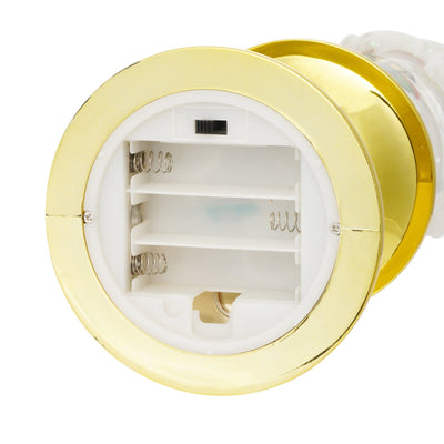 Snow Globe Candle Santa Large Gold