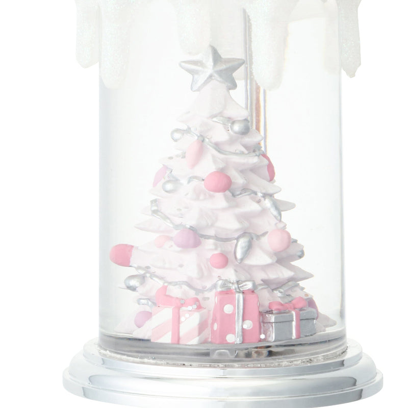 Snow Globe Candle Tree Large Silver