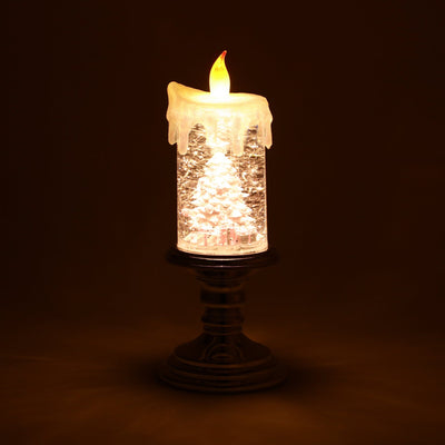 Snow Globe Candle Tree Large Silver