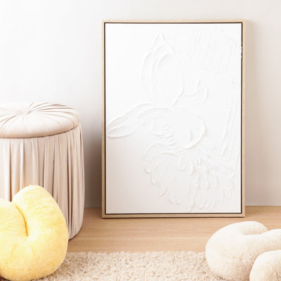 白色半立體植物掛畫 B