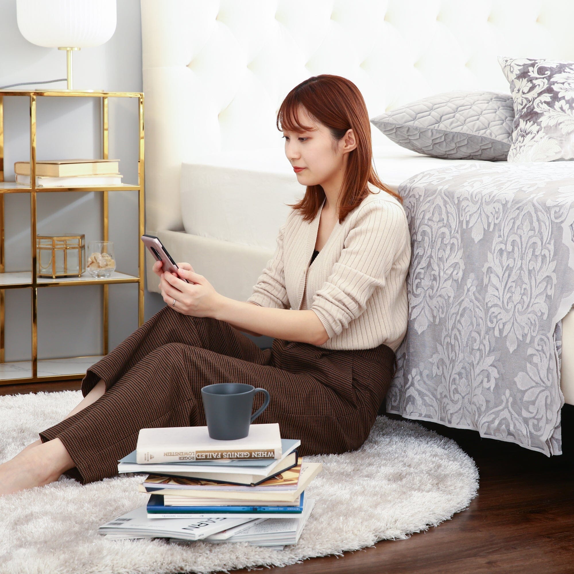 Brissa Bed Dimple Single (A) W1065×D2090×H1230White