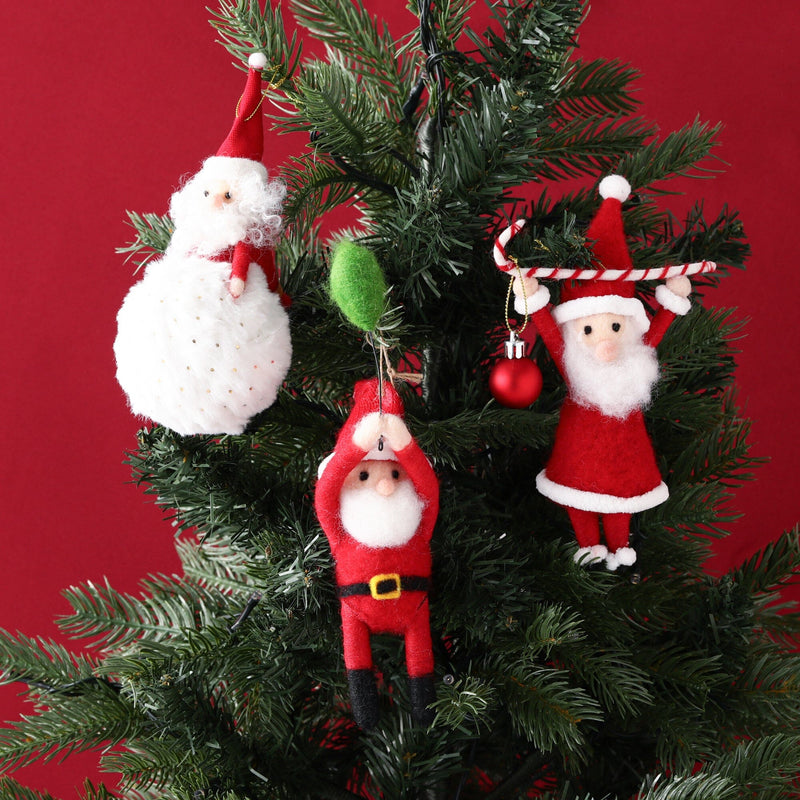 Fabric Ornaments Santa Balloons