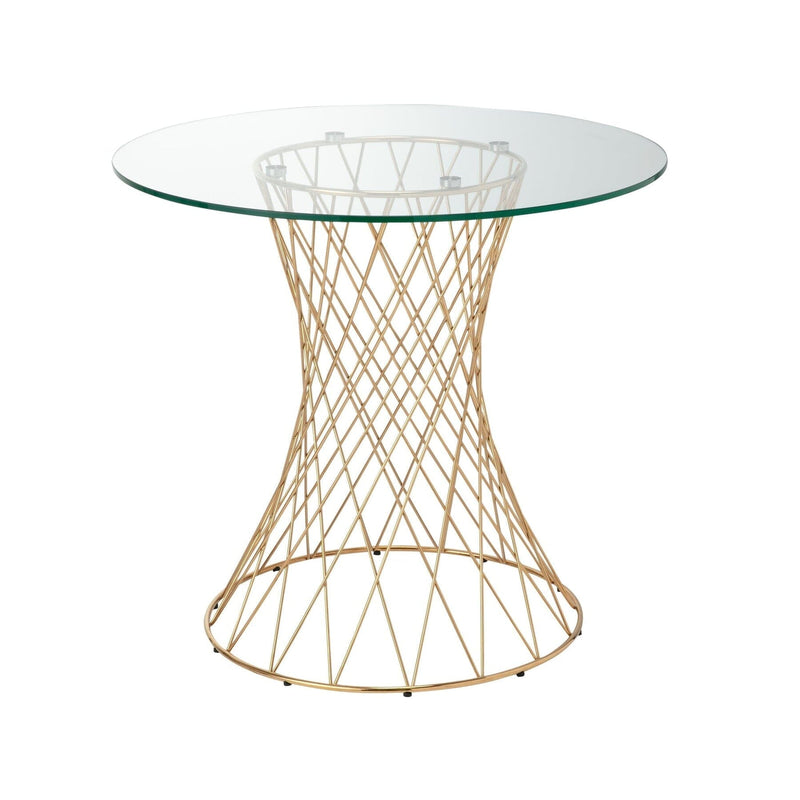 Maglia Dining Table (A) W800×D800×H730 Clear and Gold Legs