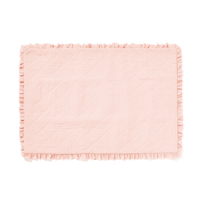 FRILL 褶邊格紋休閒墊1400×1000粉紅色