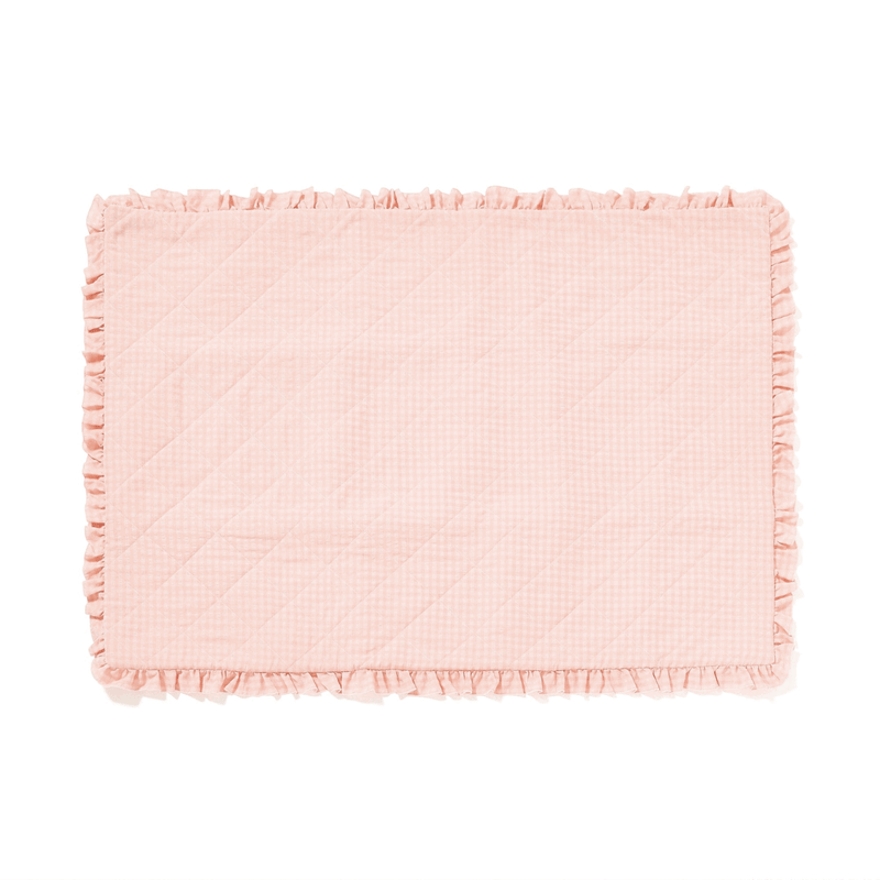 FRILL 褶邊格紋休閒墊1400×1000粉紅色