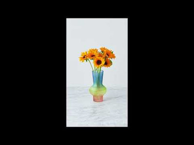 Double Glass Flower Vase Amber