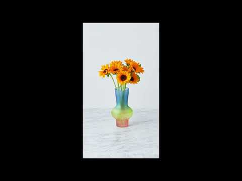 Rainbow Frosted Glass Vase Small