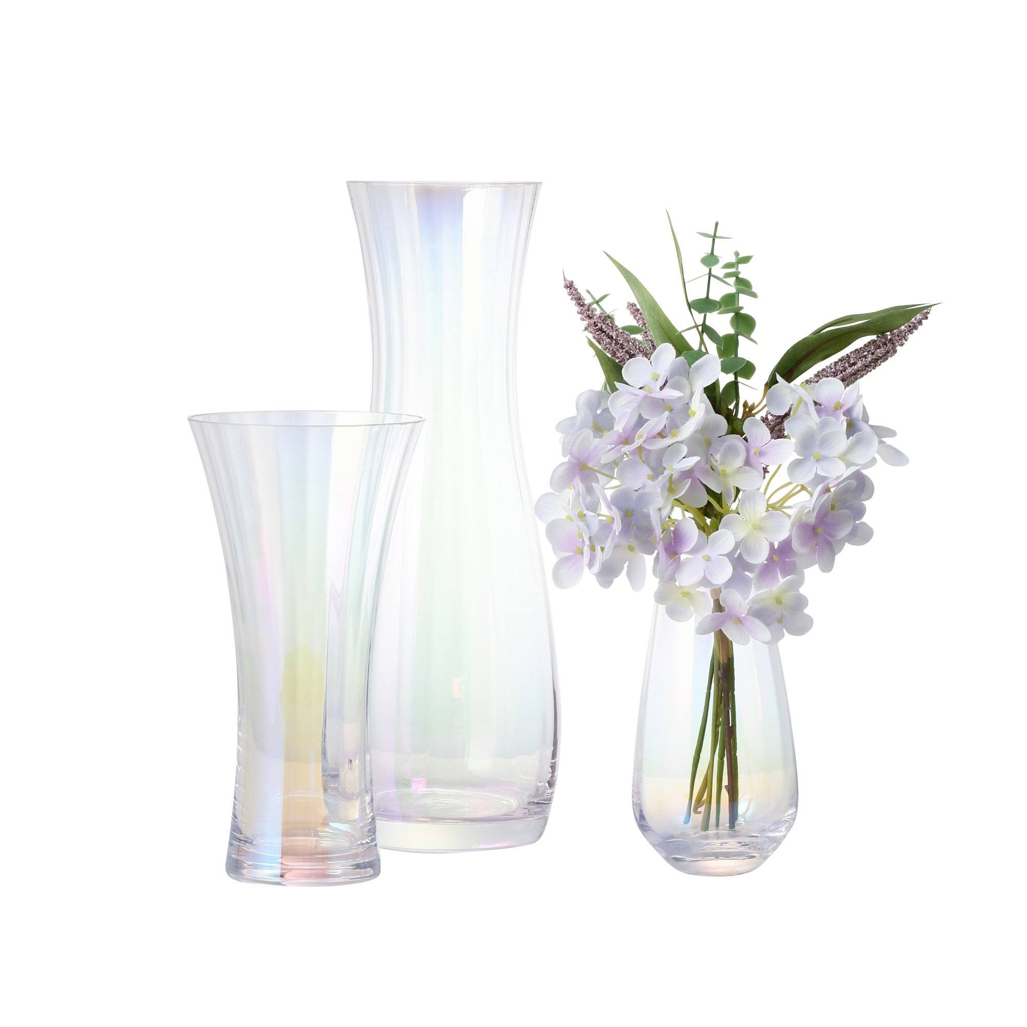 LUSTER FLOWER VASE MEDIUM CLEAR