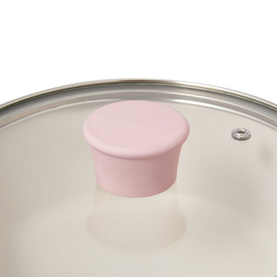深煎鍋 蓋20厘米 粉紅色