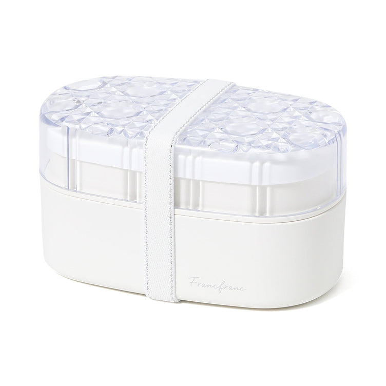 Jewel Lunch Box Round  White