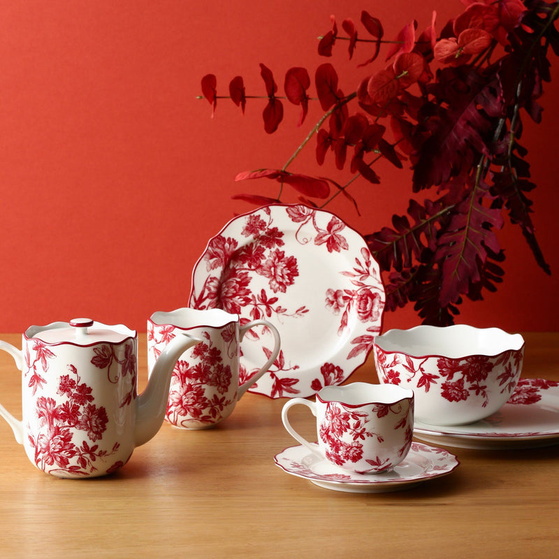 CLASSIC FLOWER CUP & SAUCER RED