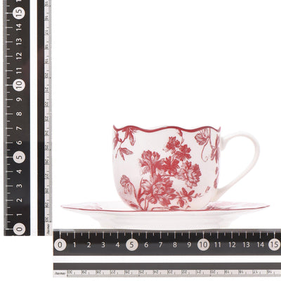 CLASSIC FLOWER CUP & SAUCER RED