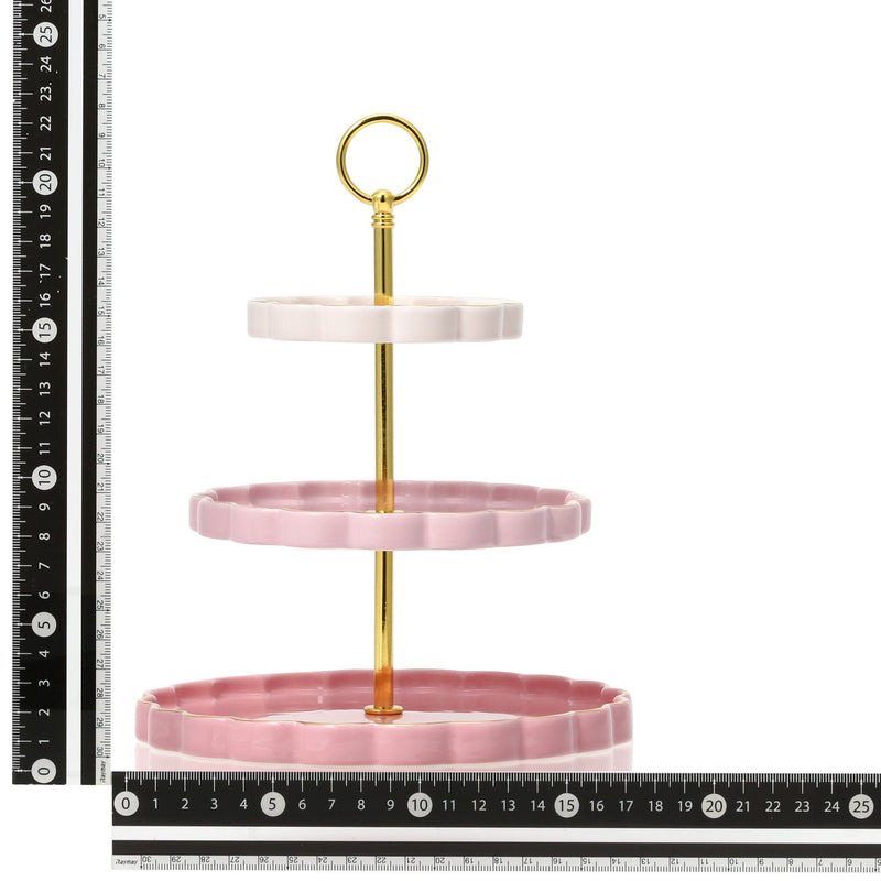 PASTEL SCALLOP STAND 3TIER PINK