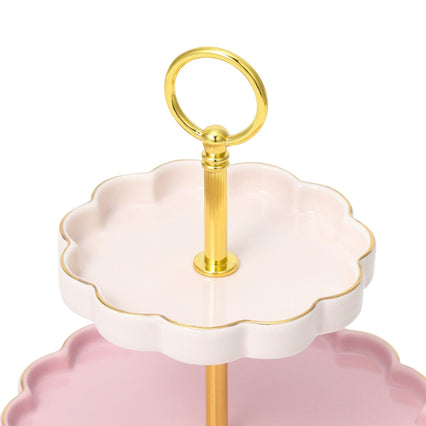 PASTEL SCALLOP STAND 3TIER PINK