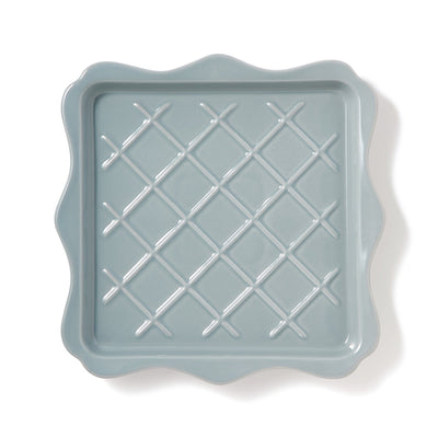 FRILL TOAST PLATE BLUE GRAY