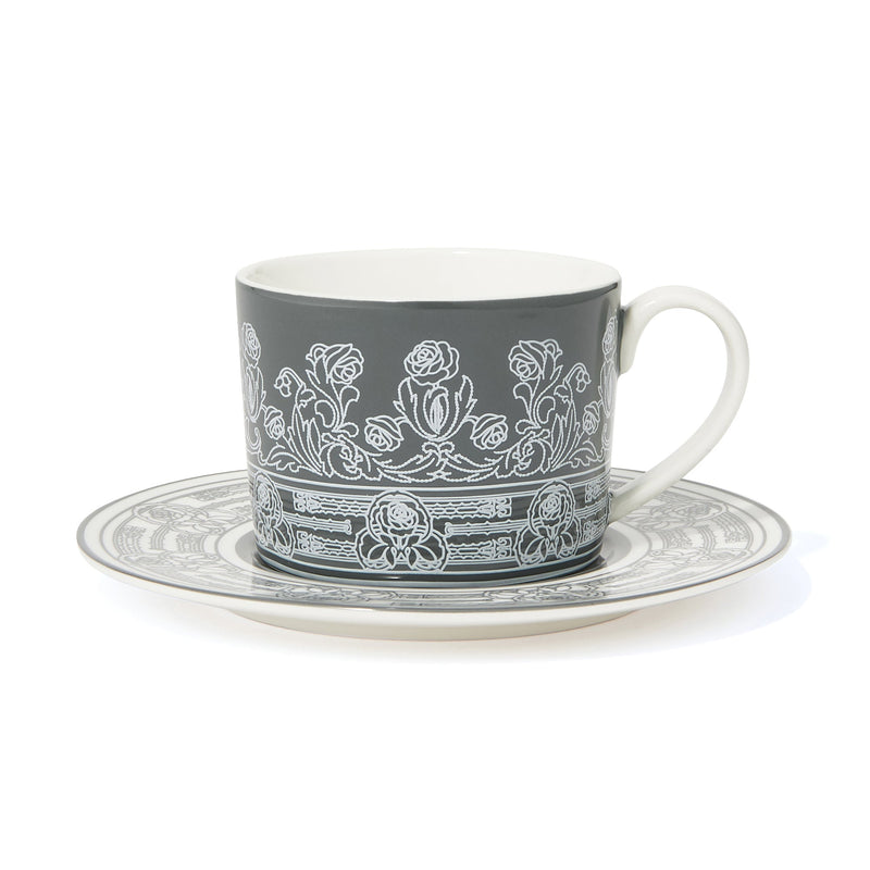 ANNA SUI CUP&SAUCER GRAY X WHITE