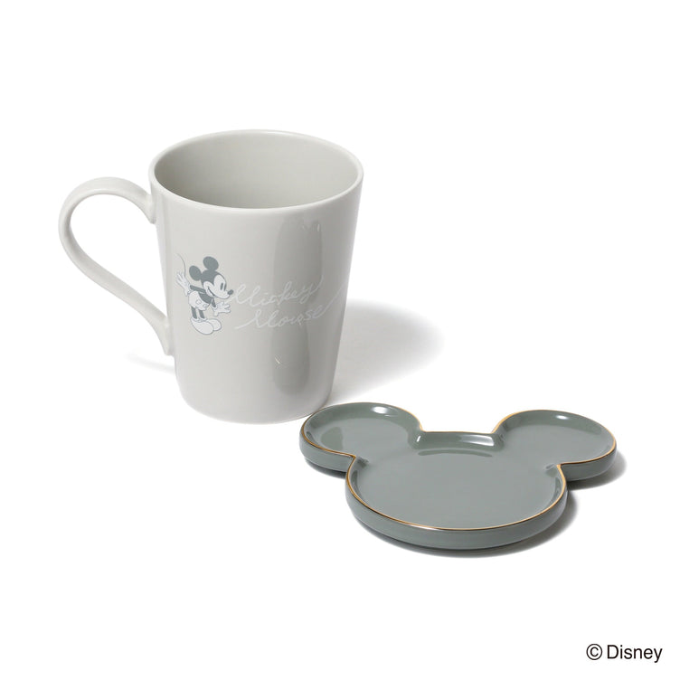DISNEY PAIR MUG FACE PLATE PINK x GRAY