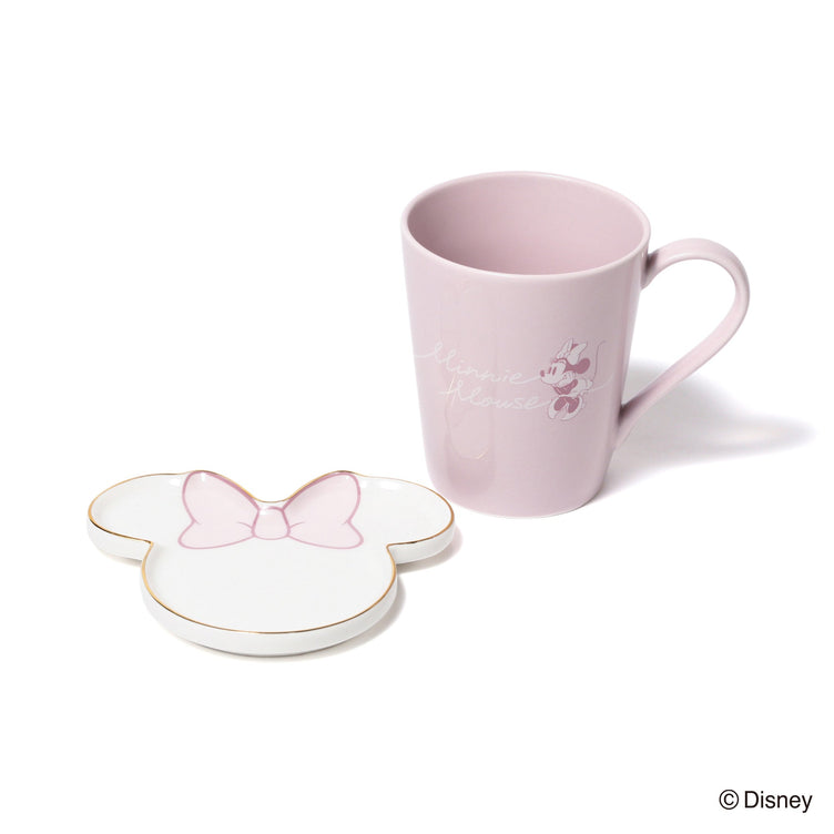 DISNEY PAIR MUG FACE PLATE PINK x GRAY
