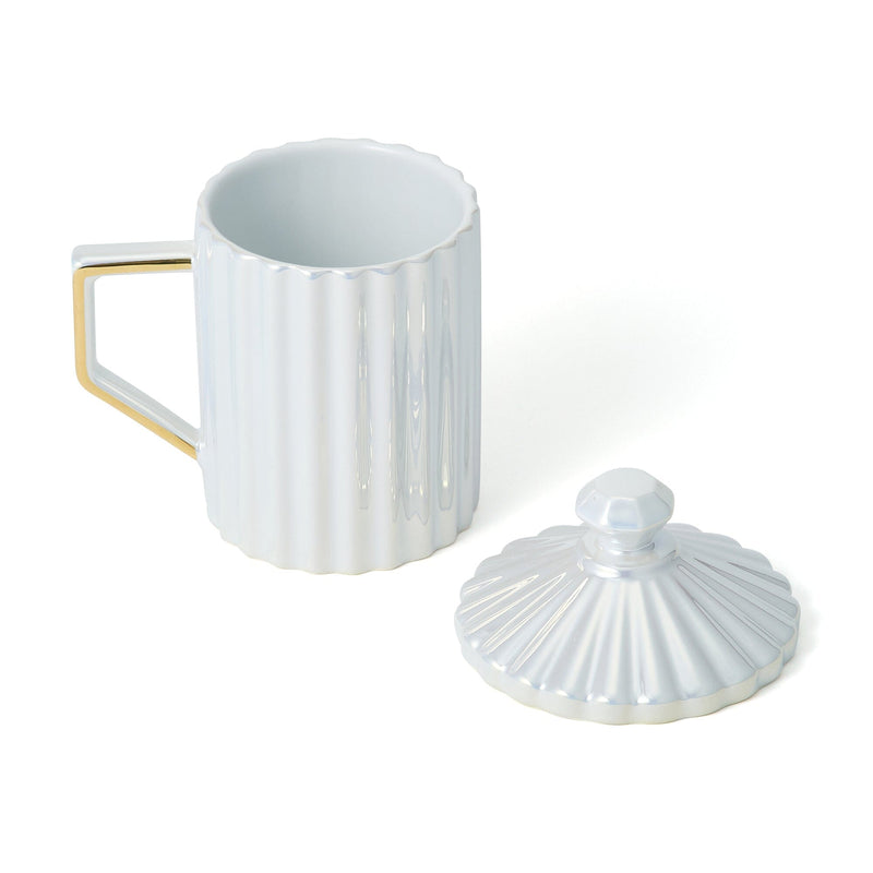 DIAMOND WITH LID MUG WHITE