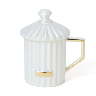 DIAMOND WITH LID MUG WHITE