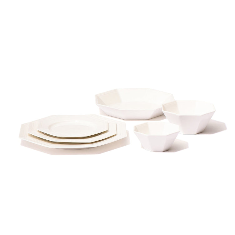 Blanche Plate Medium Octagon  White