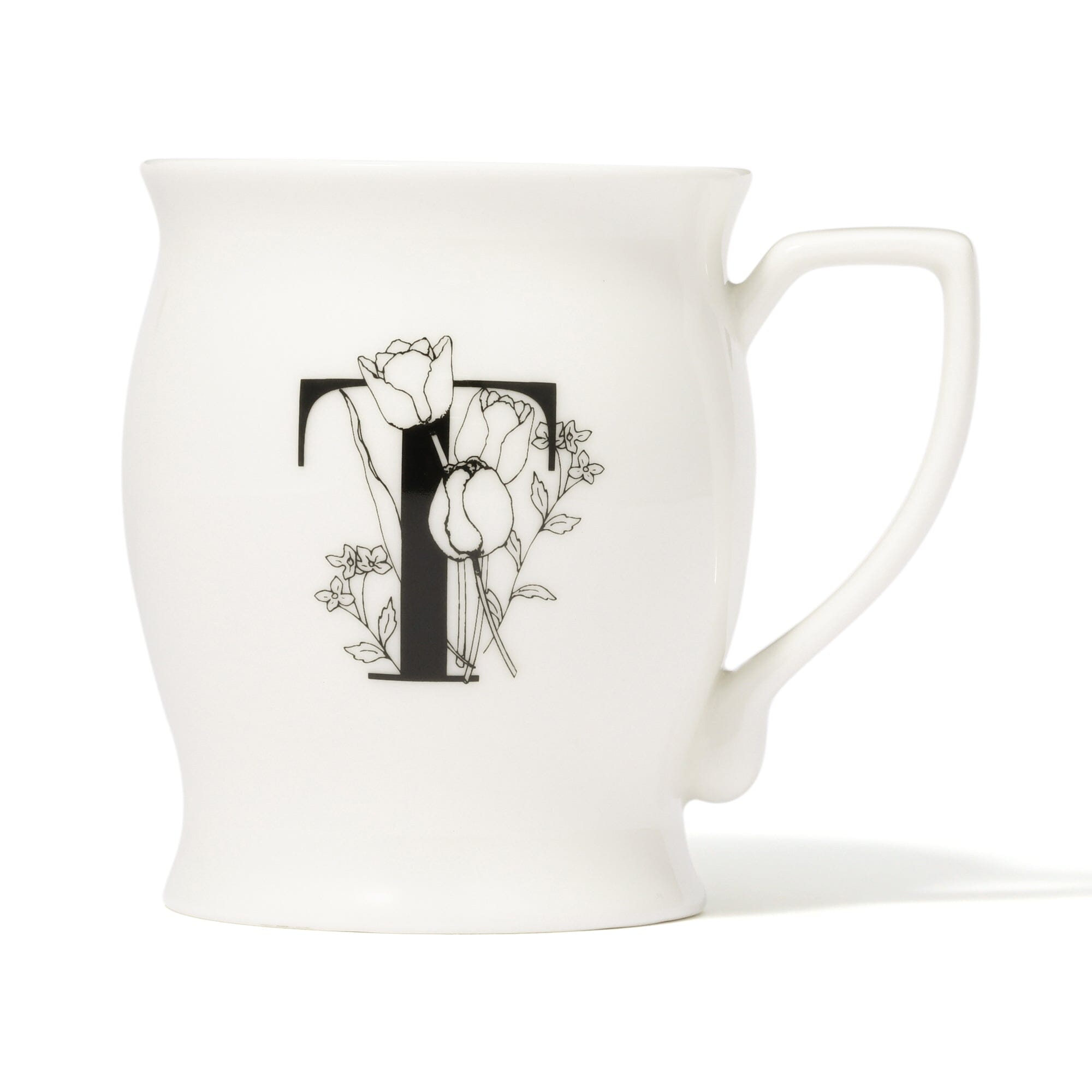 Initial Mug Flower  T