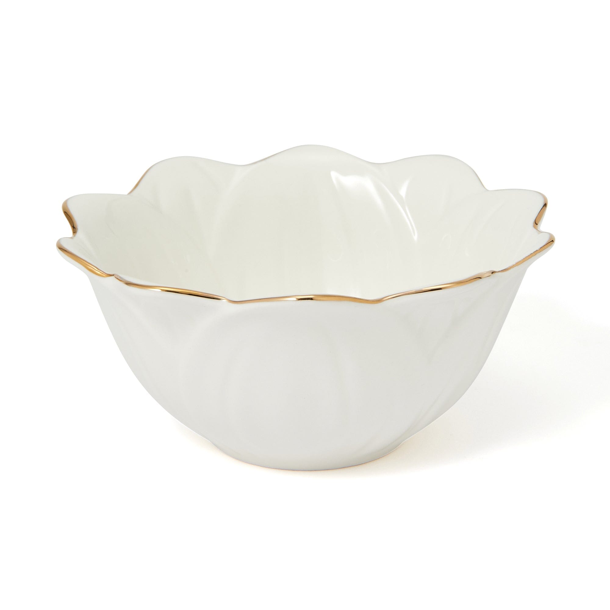 Flower Motif Bowl  White