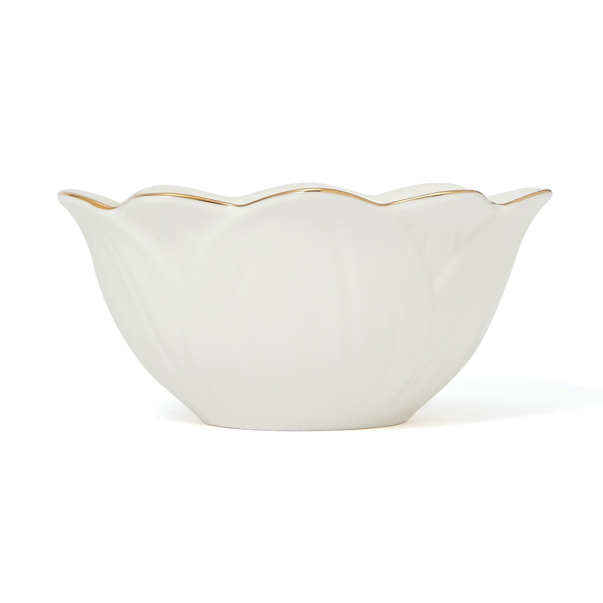 Flower Motif Bowl  White