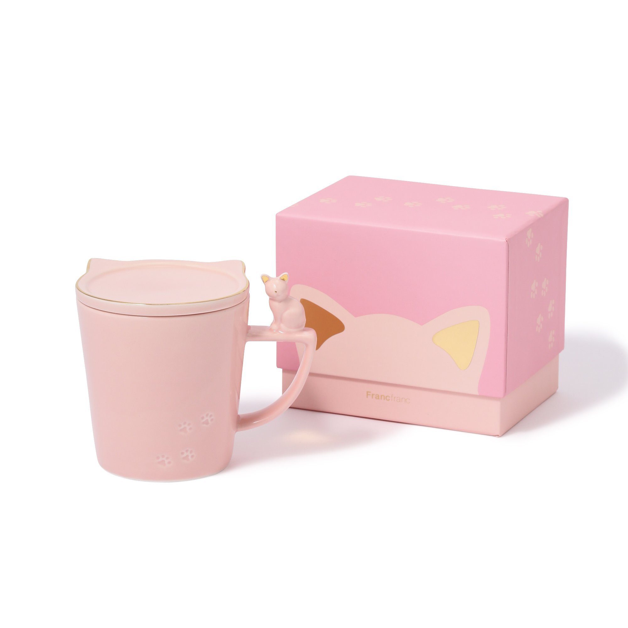 CAT FIGURE MUG PINK