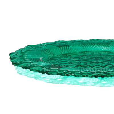 ANNA SUI GLASS PLATE LARGE GREEN
