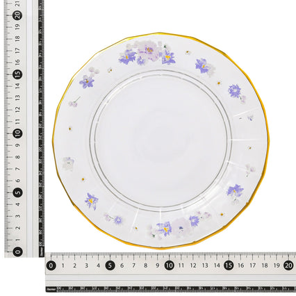 FLOWER FRILL GLASS PLATE PURPLE