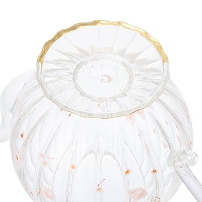 FLOWER FRILL GLASS TEAPOT WHITE