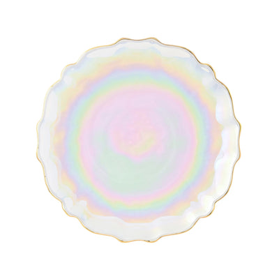 Marble Glass Plate Medium White
