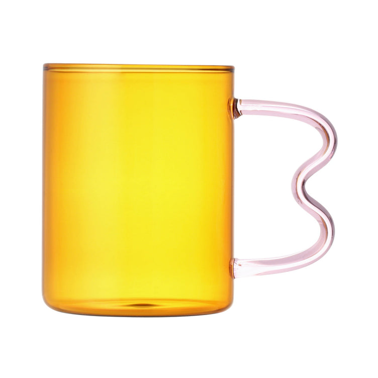 BICOLOR GLASS MUG AMBER