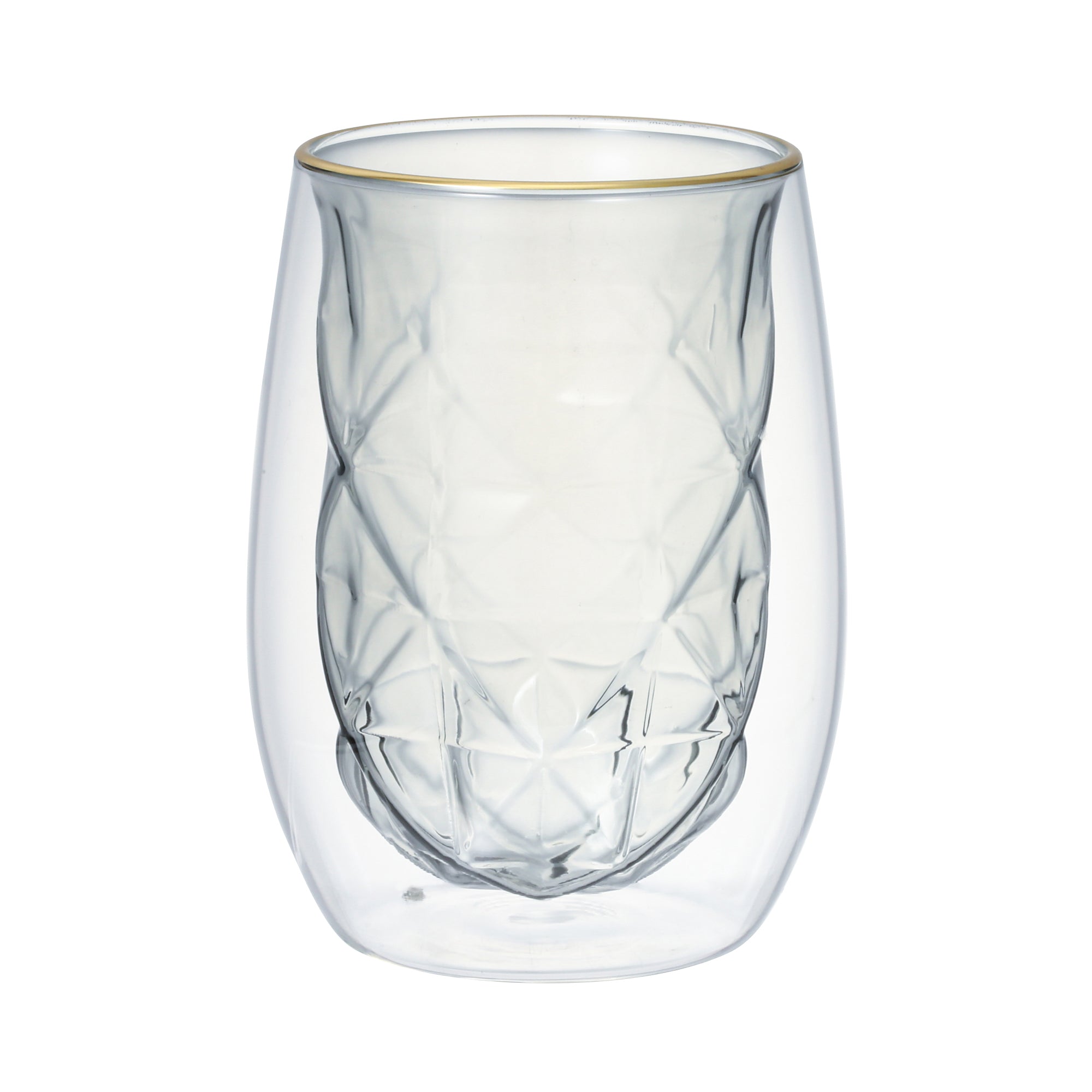 DIA DOUBLE WALL GLASS  GRAY