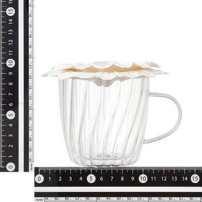 Double Wall Glass Mug With Cupcover  White