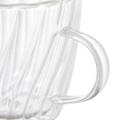 Double Wall Glass Mug With Cupcover  White