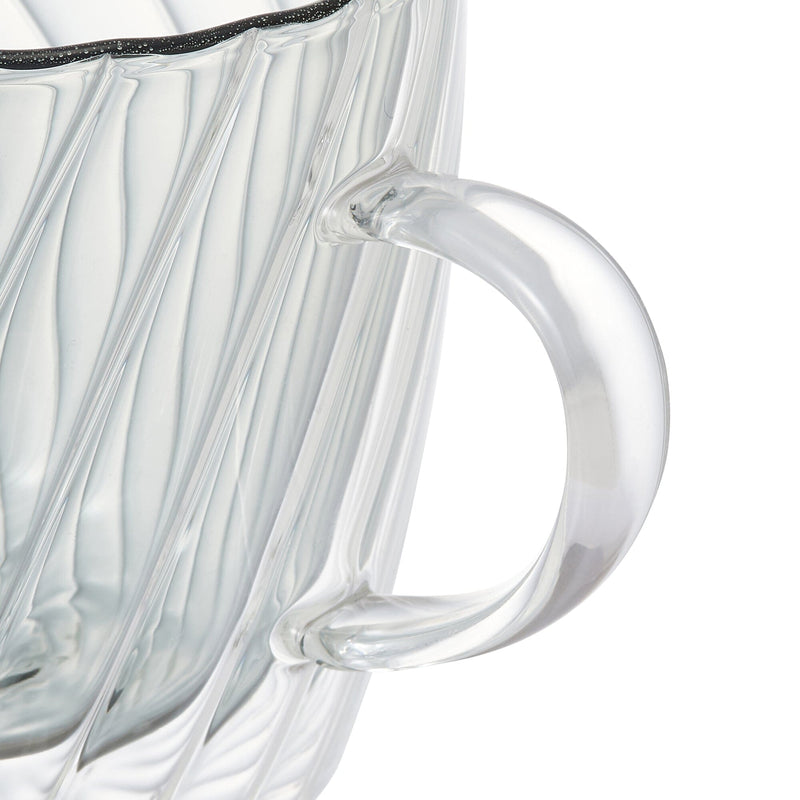 Double Wall Glass Mug With Cupcover  Blue