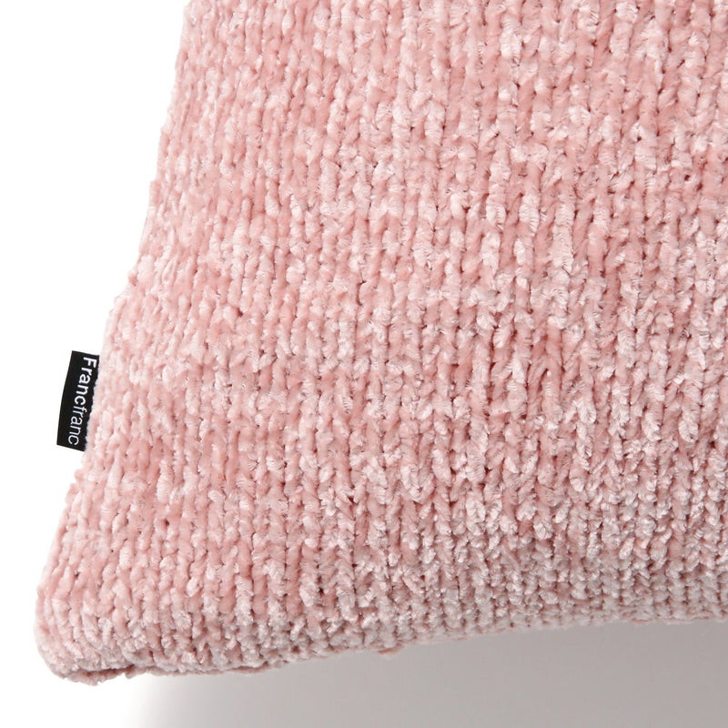 KNIT CABLE CUSHION COVER 450 X 450 PINK